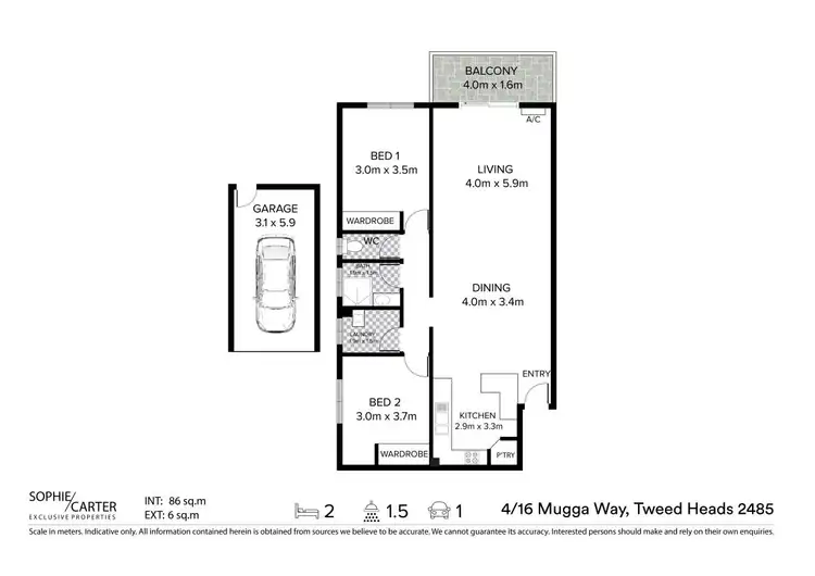 Floorplan of Homely unit listing, 4/16 Mugga Way, Tweed Heads NSW 2485