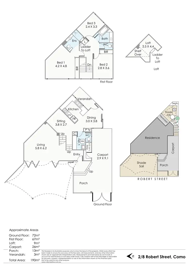 Floorplan of Homely townhouse listing, 2/8 Robert Street, Como WA 6152