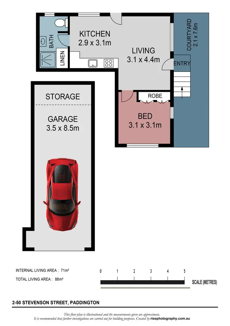 Floorplan of Homely unit listing, 2/50 Stevenson Street, Paddington QLD 4064