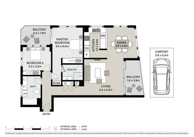Floorplan of Homely apartment listing, 1F/973 Gold Coast Highway, Palm Beach QLD 4221