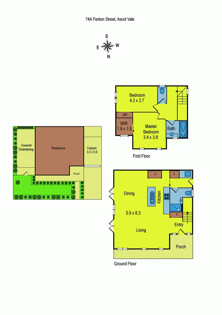 Floorplan of Homely house listing, 74A Fenton Street, Ascot Vale VIC 3032
