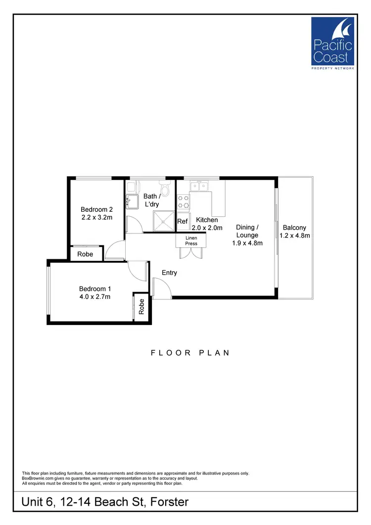 Floorplan of Homely unit listing, 6/12 Beach Street, Forster NSW 2428