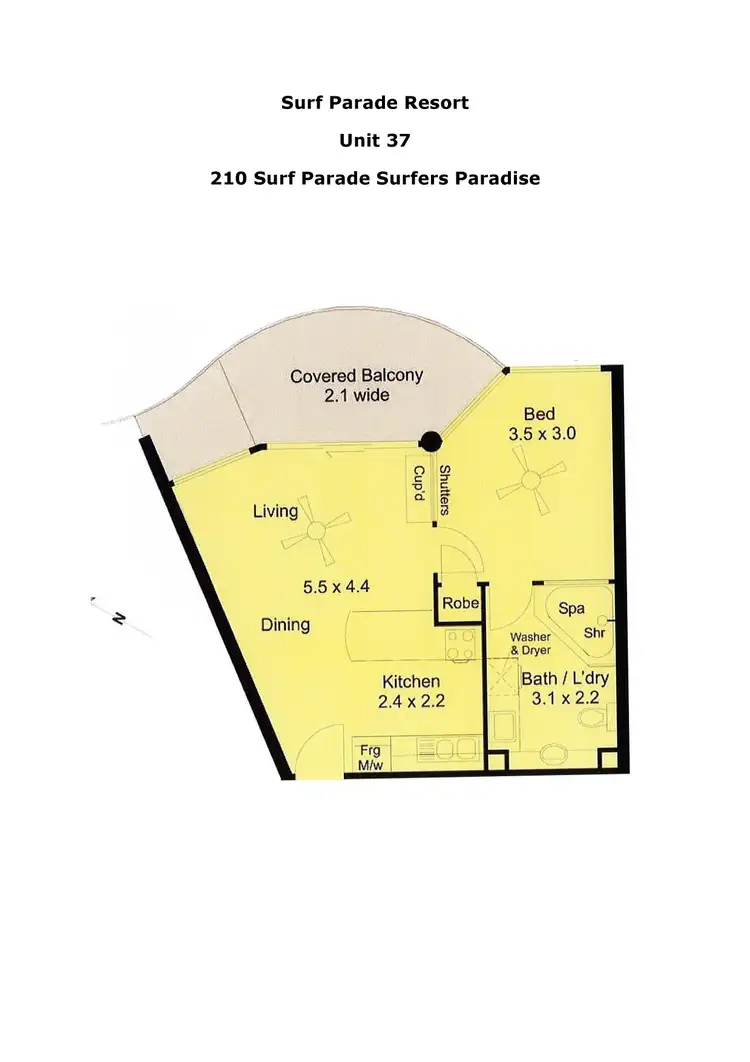 Floorplan of Homely apartment listing, 37/210 Surf Parade, Surfers Paradise QLD 4217