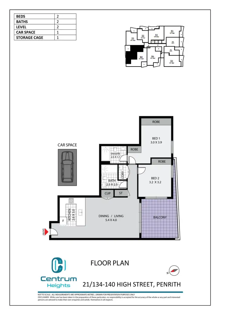 Floorplan of Homely apartment listing, 31/134 High Street, Penrith NSW 2750