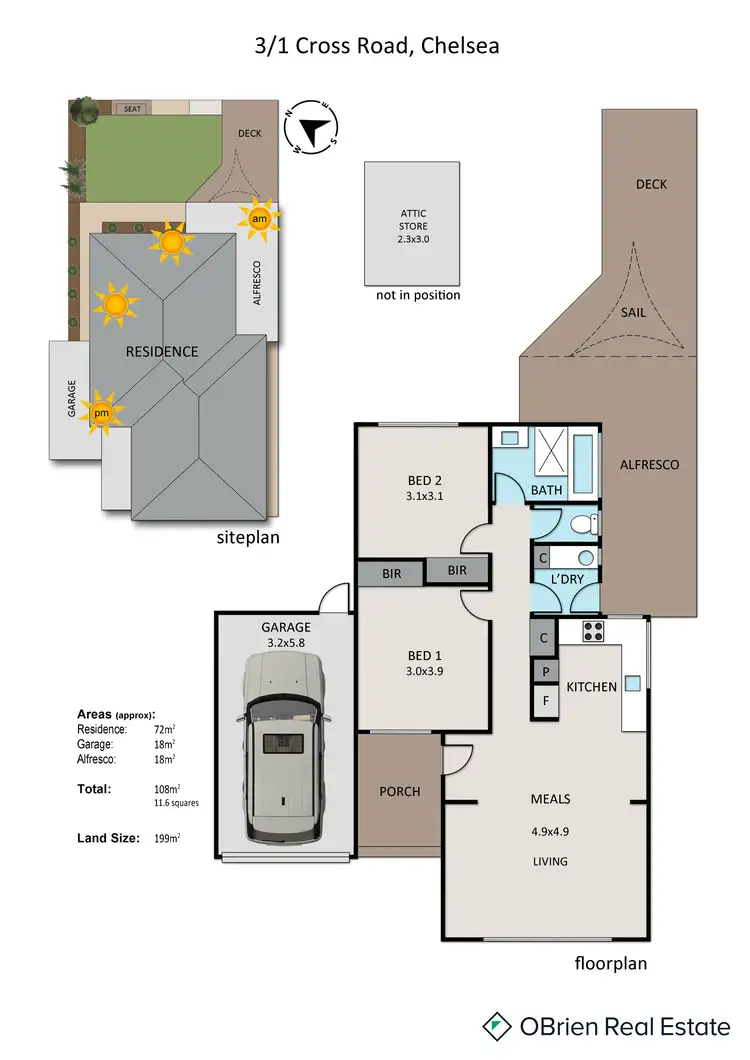Floorplan of Homely unit listing, 3/1 Cross Road, Chelsea VIC 3196