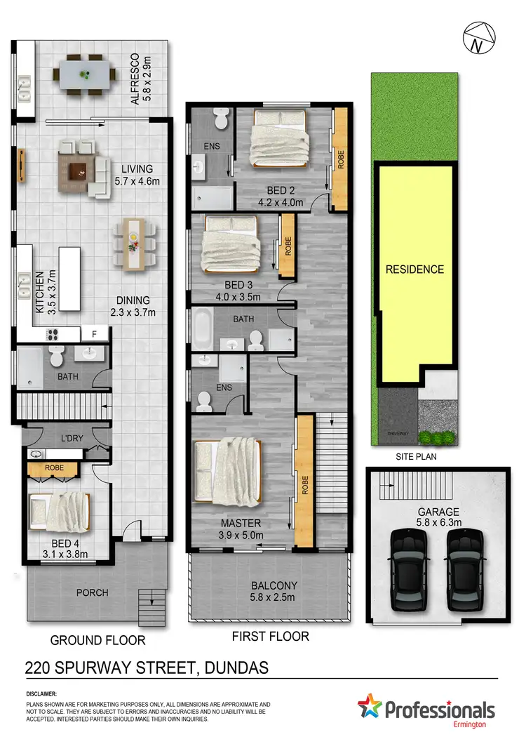 Floorplan of Homely semi-detached listing, 220 Spurway Street, Dundas NSW 2117