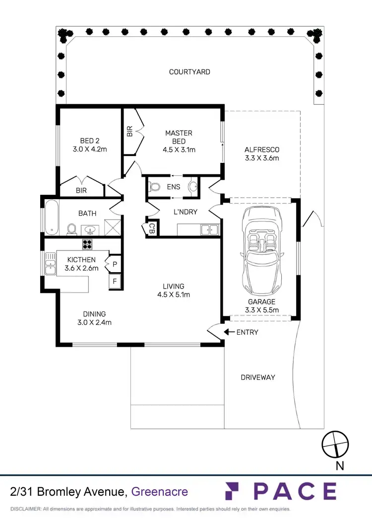Floorplan of Homely villa listing, 2/31 Bromley Avenue, Greenacre NSW 2190