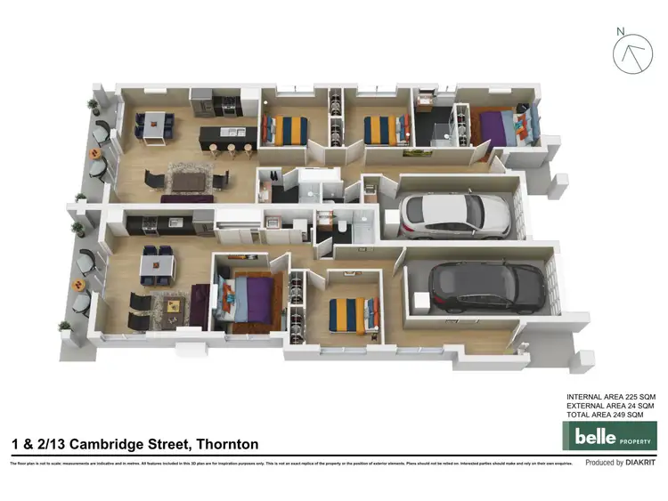 Floorplan of Homely semi-detached listing, 1 & 2/13 Cambridge Street, Thornton NSW 2322