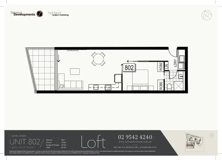 Floorplan of Homely apartment listing, 802/26a Belmont Street, Sutherland NSW 2232