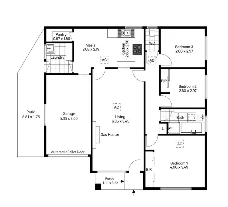 Floorplan of Homely unit listing, 1/1 Hillsley Avenue, Everard Park SA 5035