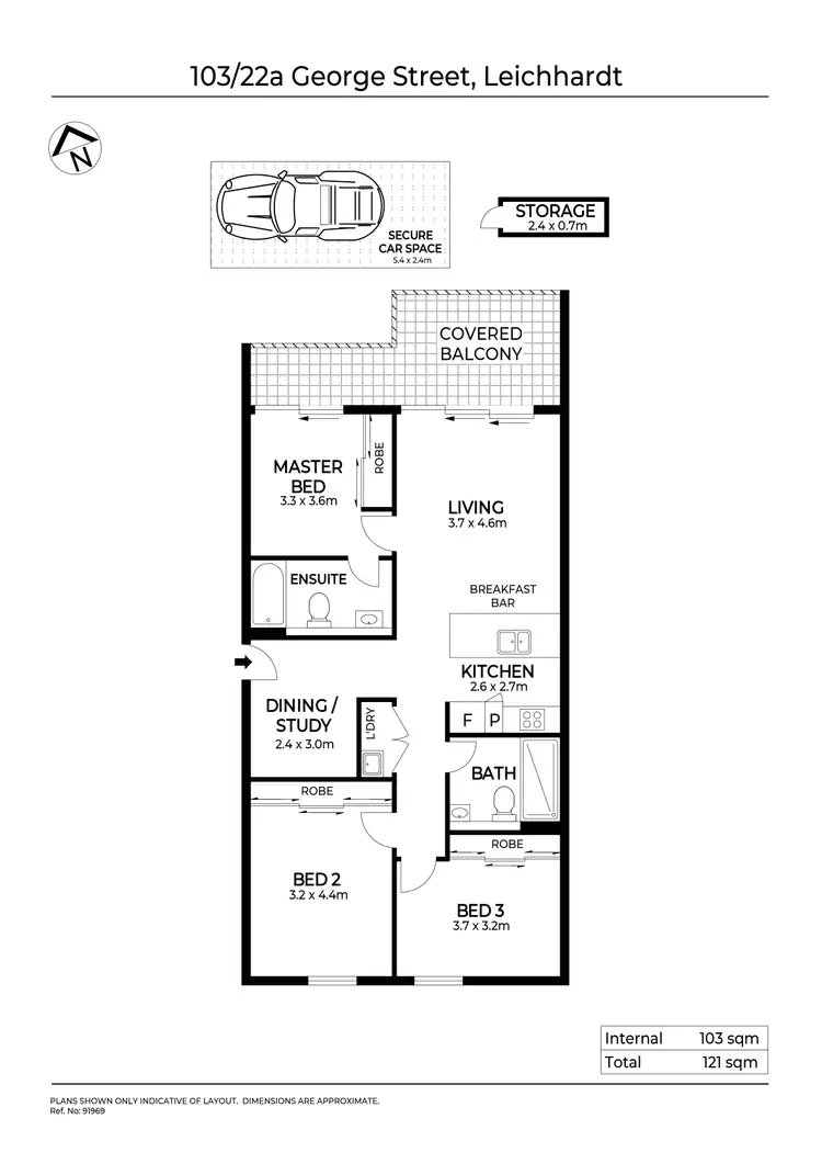 Floorplan of Homely apartment listing, 103/22A George Street, Leichhardt NSW 2040