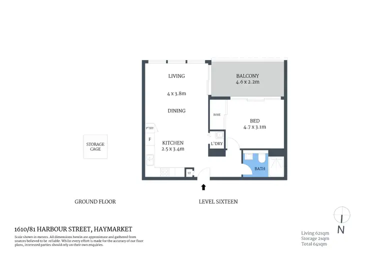 Floorplan of Homely apartment listing, 1610/81 Harbour Street, Haymarket NSW 2000