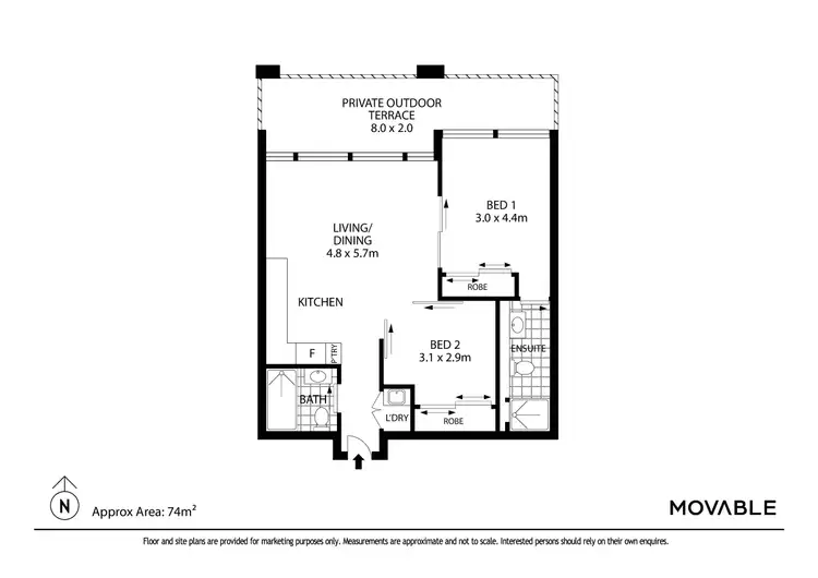 Floorplan of Homely apartment listing, 402/123 King Street, Newcastle NSW 2300