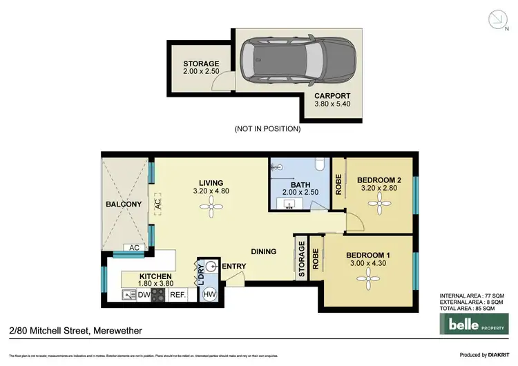 Floorplan of Homely apartment listing, 2/80 Mitchell Street, Merewether NSW 2291