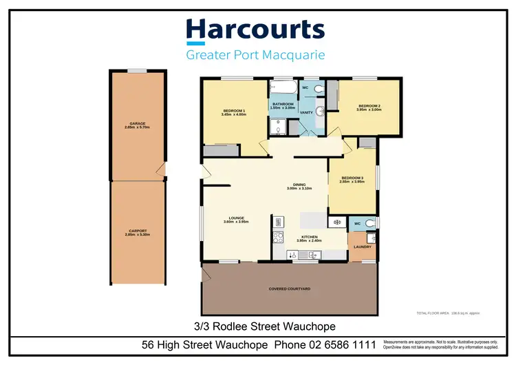 Floorplan of Homely villa listing, 3/3 Rodlee Street, Wauchope NSW 2446