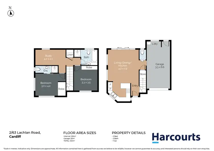 Floorplan of Homely townhouse listing, 2/63 Lachlan Road, Cardiff NSW 2285