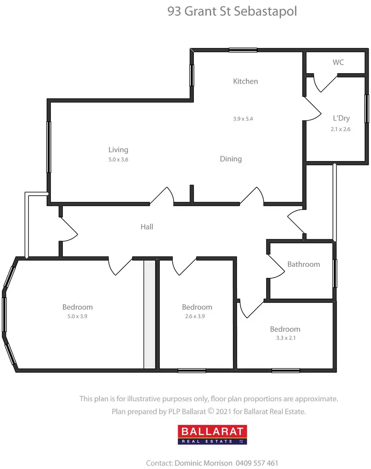 Floorplan of Homely house listing, 93 Grant Street, Sebastopol VIC 3356