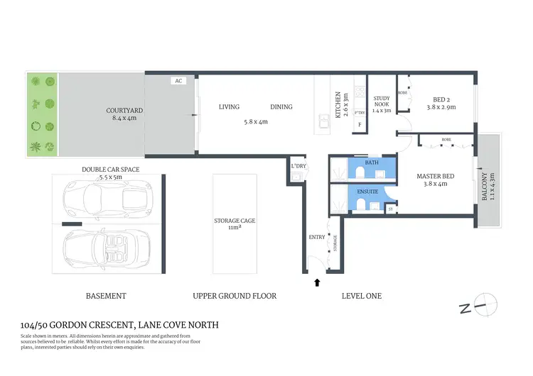 Floorplan of Homely apartment listing, 104/50 Gordon Crescent, Lane Cove North NSW 2066