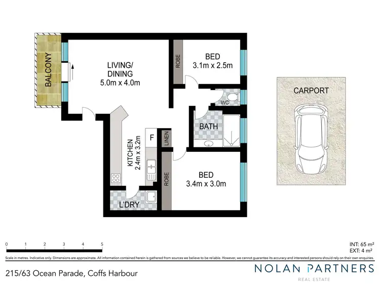 Floorplan of Homely unit listing, 215/63 Ocean Parade, Coffs Harbour NSW 2450