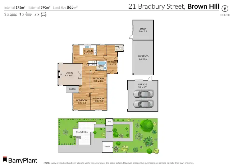 Floorplan of Homely house listing, 21 Bradbury Street, Brown Hill VIC 3350