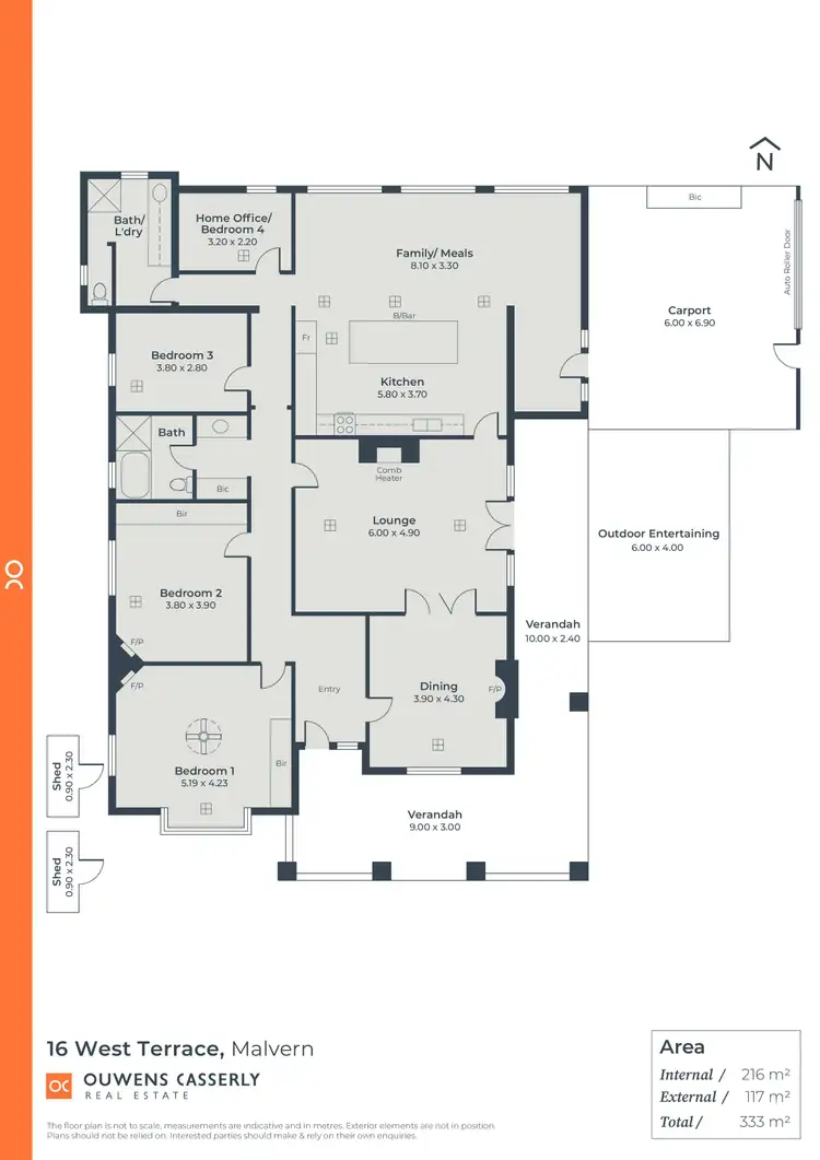 Floorplan of Homely house listing, 16 West Terrace, Malvern SA 5061
