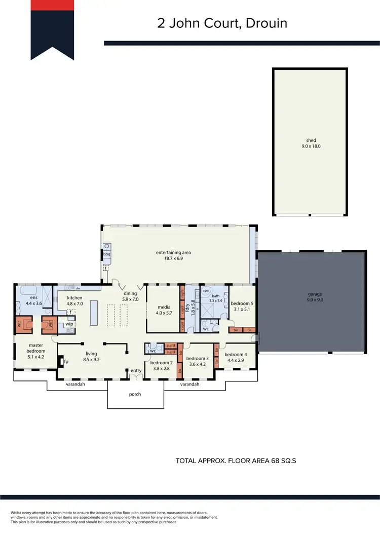 Floorplan of Homely rural property listing, 2 John Court, Drouin VIC 3818