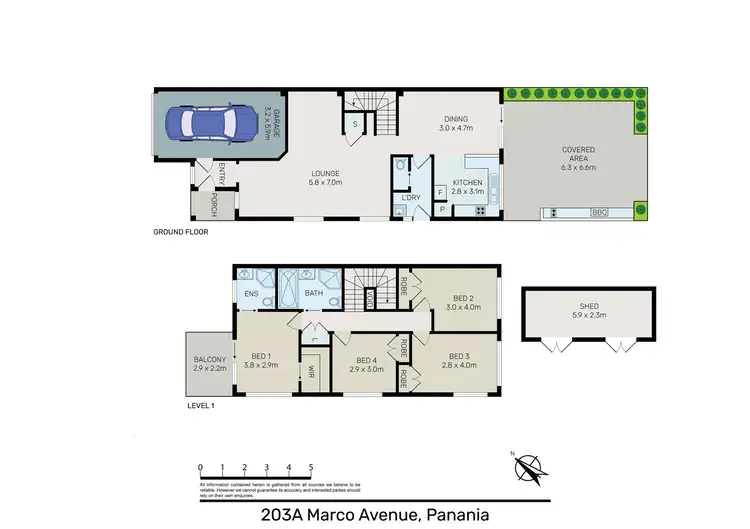 Floorplan of Homely semi-detached listing, 203a Marco Avenue, Panania NSW 2213