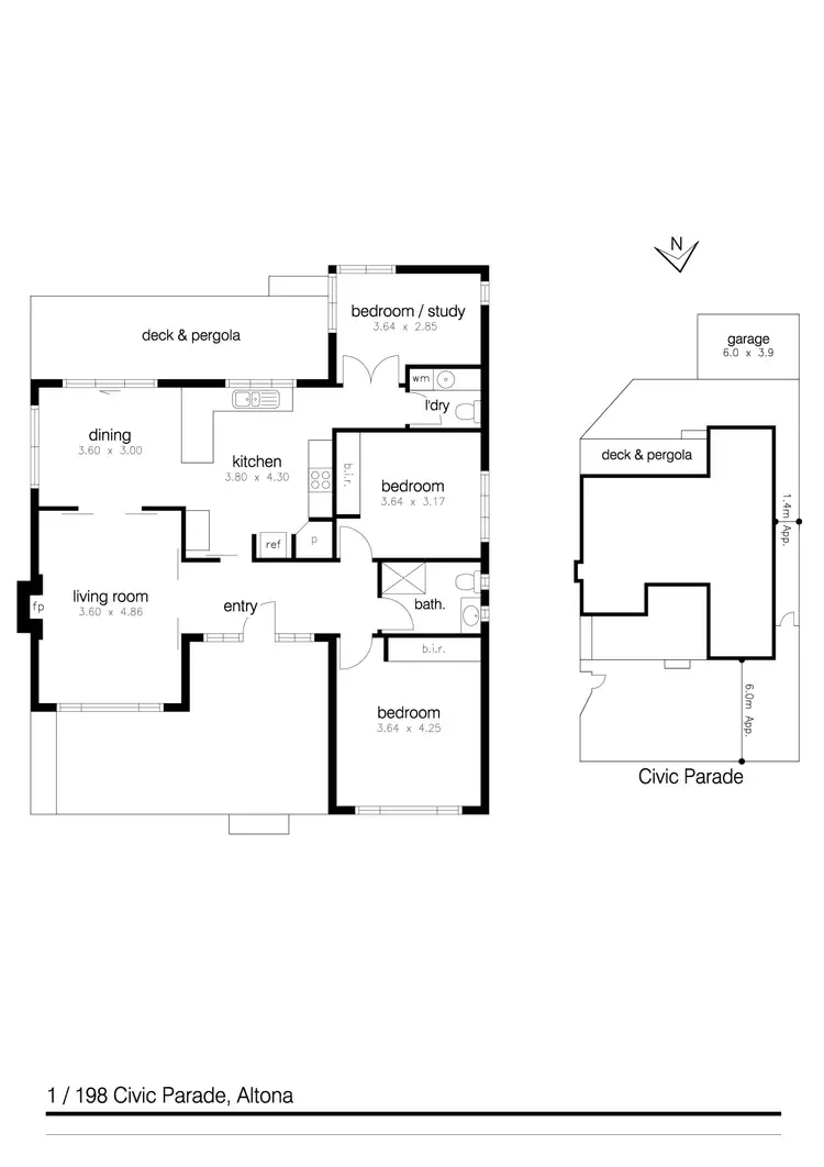 Floorplan of Homely unit listing, 1/198 Civic Parade, Altona VIC 3018