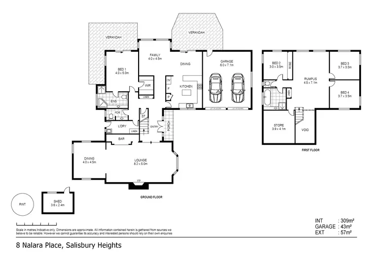 Floorplan of Homely house listing, 8 Nalara Place, Salisbury Heights SA 5109