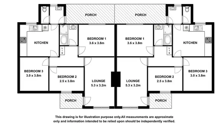 Floorplan of Homely semi-detached listing, 9 & 11 Lean Street, Mount Gambier SA 5290