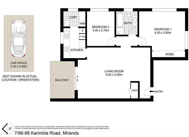Floorplan of Homely apartment listing, 7/86-88 Karimbla Road, Miranda NSW 2228
