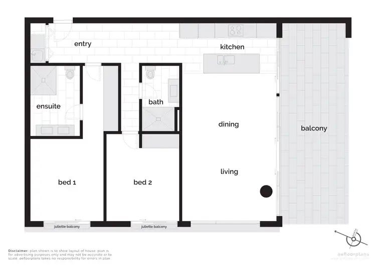 Floorplan of Homely apartment listing, 2/6 Trevillian Quay, Kingston ACT 2604