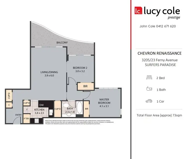 Floorplan of Homely apartment listing, 3205/23 Ferny Avenue, Surfers Paradise QLD 4217