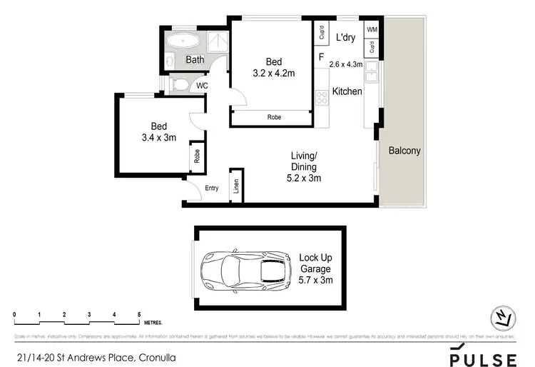 Floorplan of Homely apartment listing, 21/14-20 St Andrews Place, Cronulla NSW 2230