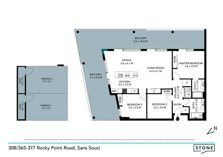 Floorplan of Homely unit listing, 308/365-377 Rocky Point Road, Sans Souci NSW 2219