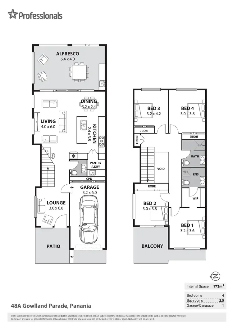 Floorplan of Homely semi-detached listing, 48a Gowlland Parade, Panania NSW 2213
