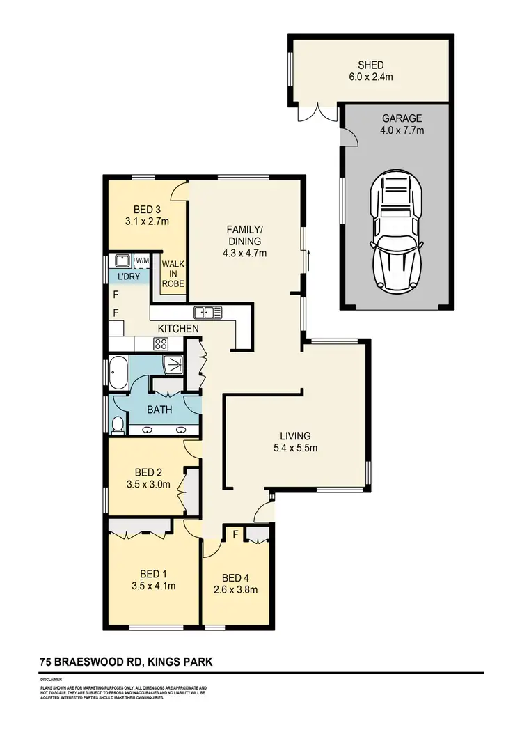 Floorplan of Homely house listing, 75 Braeswood Road, Kings Park VIC 3021
