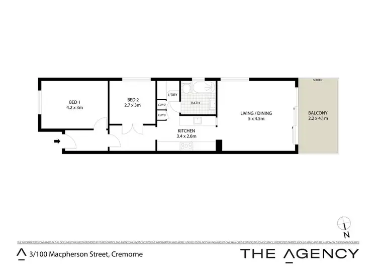 Floorplan of Homely unit listing, 3/100 Macpherson Street, Cremorne NSW 2090