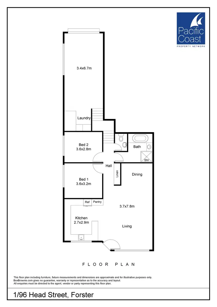 Floorplan of Homely unit listing, 1/96 Head Street, Forster NSW 2428