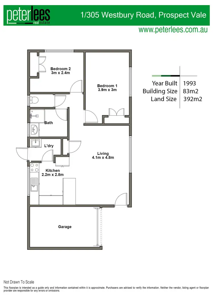 Floorplan of Homely unit listing, 1/305 Westbury Road, Prospect TAS 7250