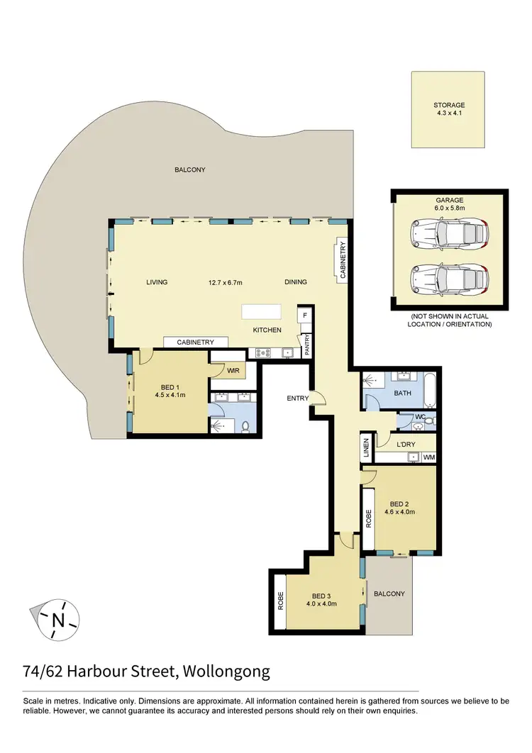 Floorplan of Homely apartment listing, 74/62 Harbour Street, Wollongong NSW 2500