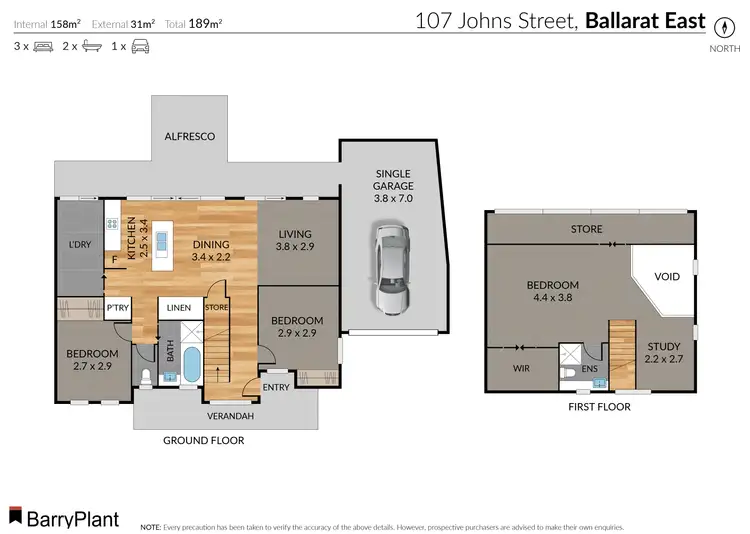 Floorplan of Homely house listing, 107 Johns Street, Ballarat East VIC 3350