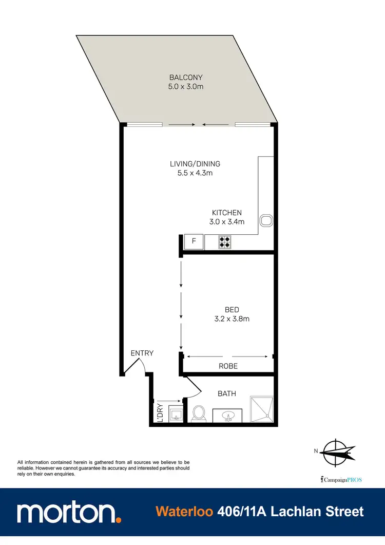 Floorplan of Homely apartment listing, 406/11a Lachlan Street, Waterloo NSW 2017