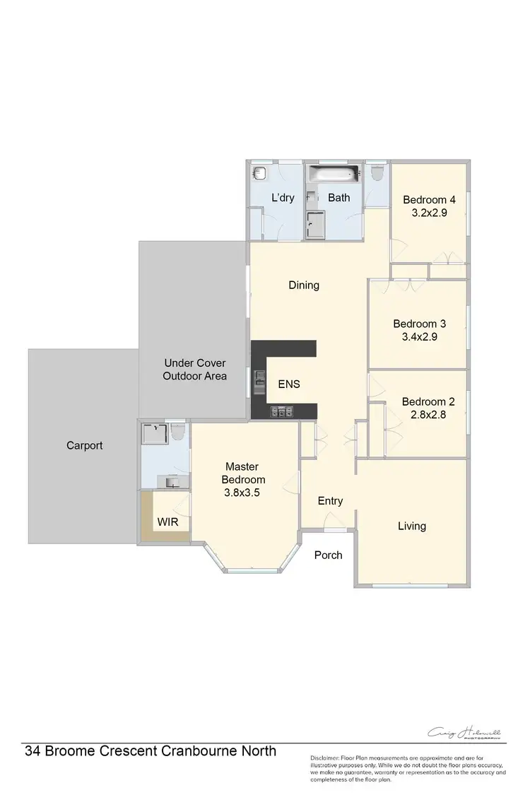 Floorplan of Homely house listing, 34 Broome Crescent, Cranbourne North VIC 3977