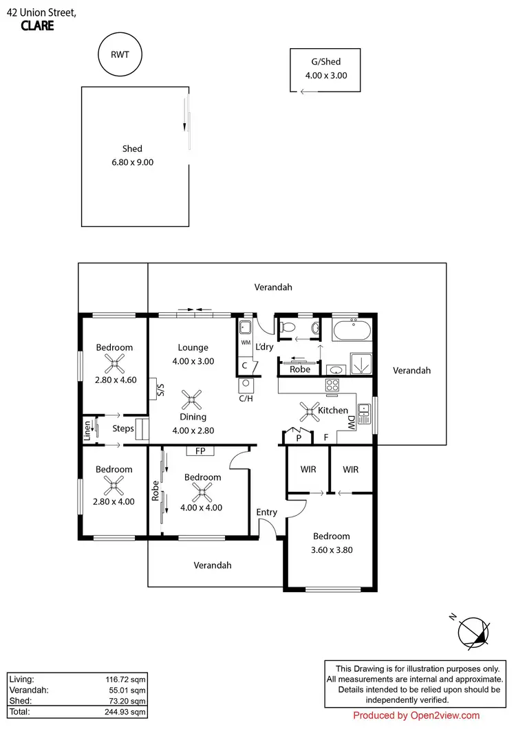 Floorplan of Homely house listing, 42 Union Street, Clare SA 5453