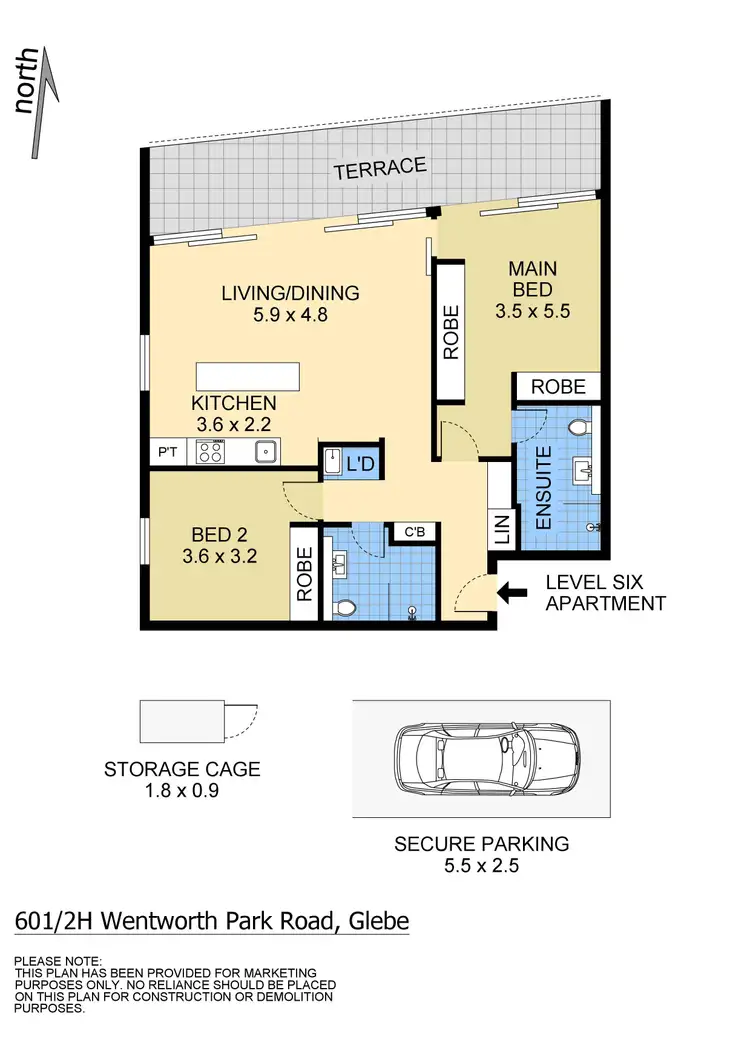 Floorplan of Homely apartment listing, 601/2H Wentworth Park Road, Glebe NSW 2037