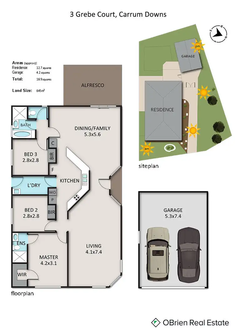 Floorplan of Homely house listing, 3 Grebe Court, Carrum Downs VIC 3201