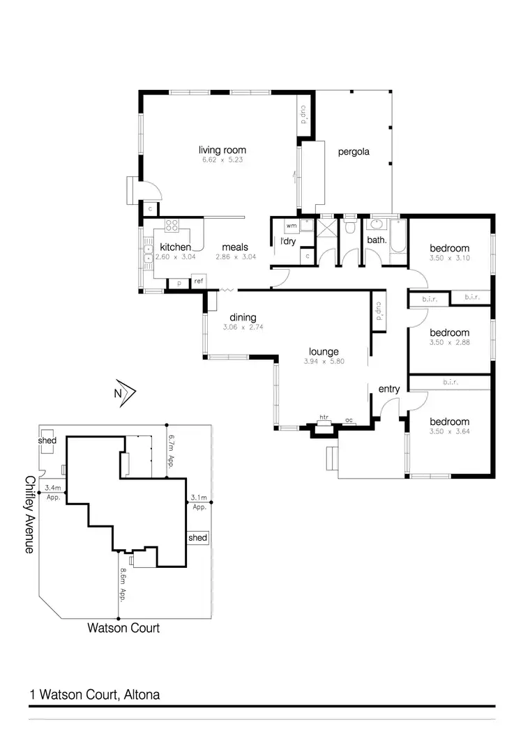 Floorplan of Homely house listing, 1 Watson Court, Altona VIC 3018