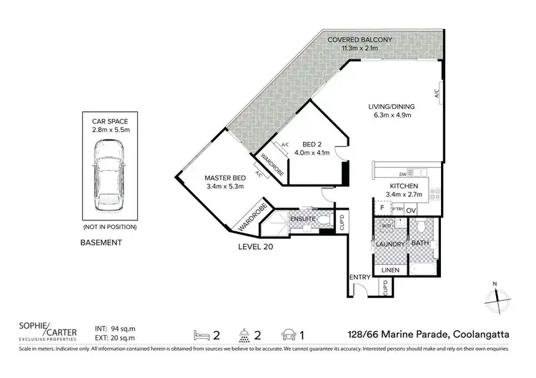 Floorplan of Homely unit listing, 128/62-68 Marine Parade, Coolangatta QLD 4225