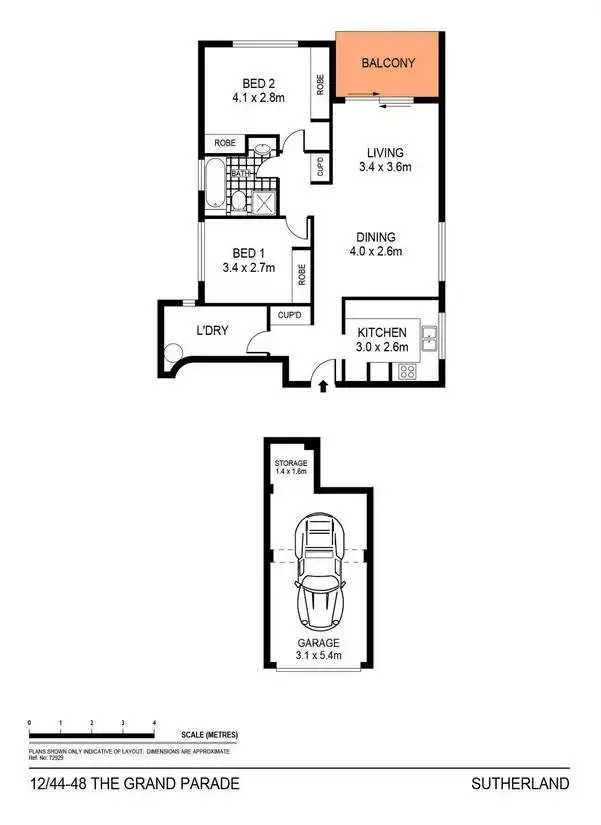 Floorplan of Homely apartment listing, 12/44-48 The Grand Parade, Sutherland NSW 2232